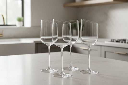 Angle Cut Goblet - Clear Set of 4