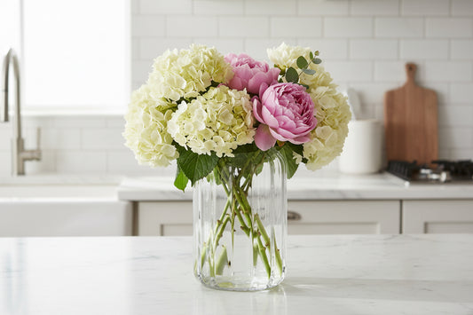 Lg Wide Optic Jar Vase 8.5"H