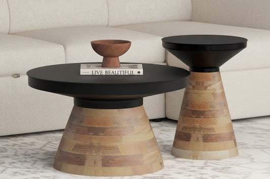 Boden Coffee Table - Black/Walnut 29.75 x 17.5