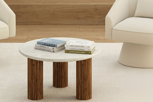 Jilsa Coffee Table - White/Walnut 31.5 x 18