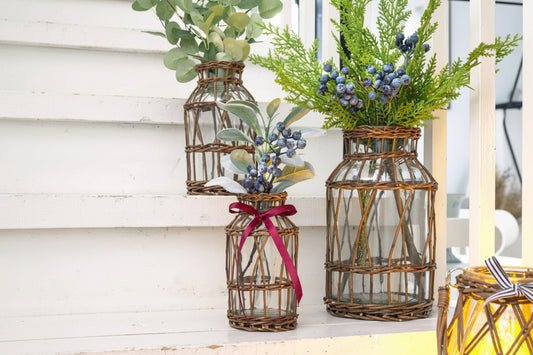 Unpeeled Willow Wrapped Vase