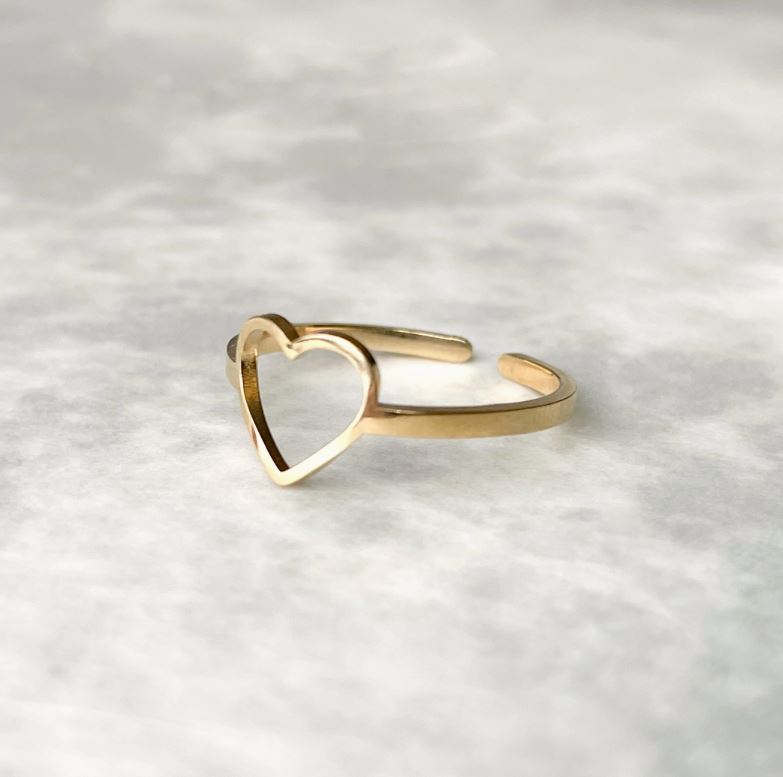 Open Heart Ring - Tarnish-Free Heart Ring