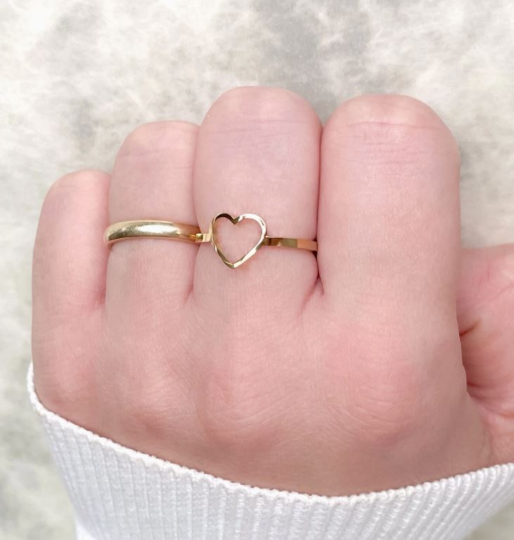 Open Heart Ring - Tarnish-Free Heart Ring