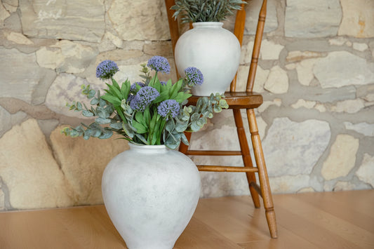 WHITE TERRACOTTA VASE