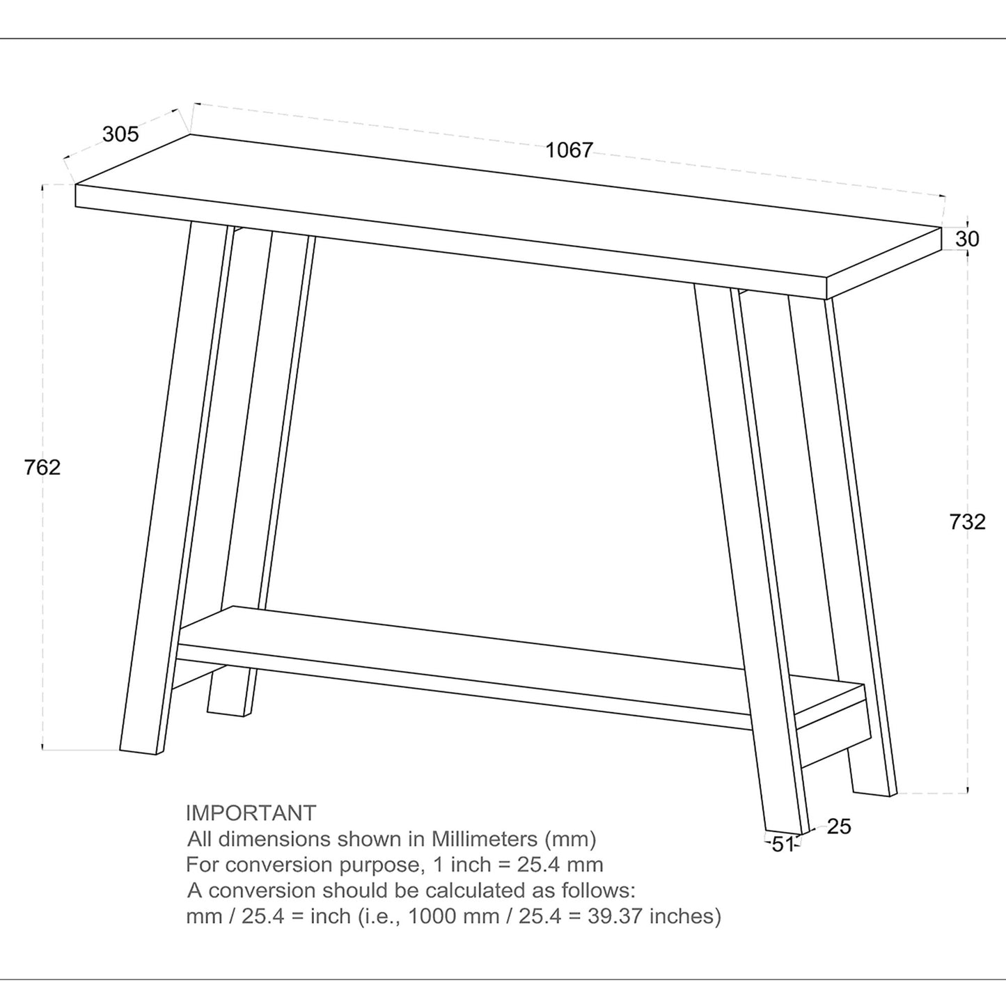 Volsa Console Table - Reclaimed 42 x 12 x 30