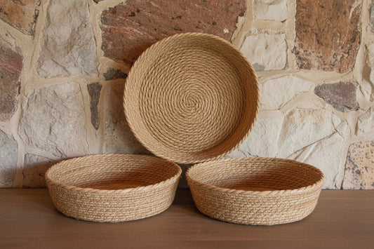 ROUND SEAGRASS BASKETS - set of 3