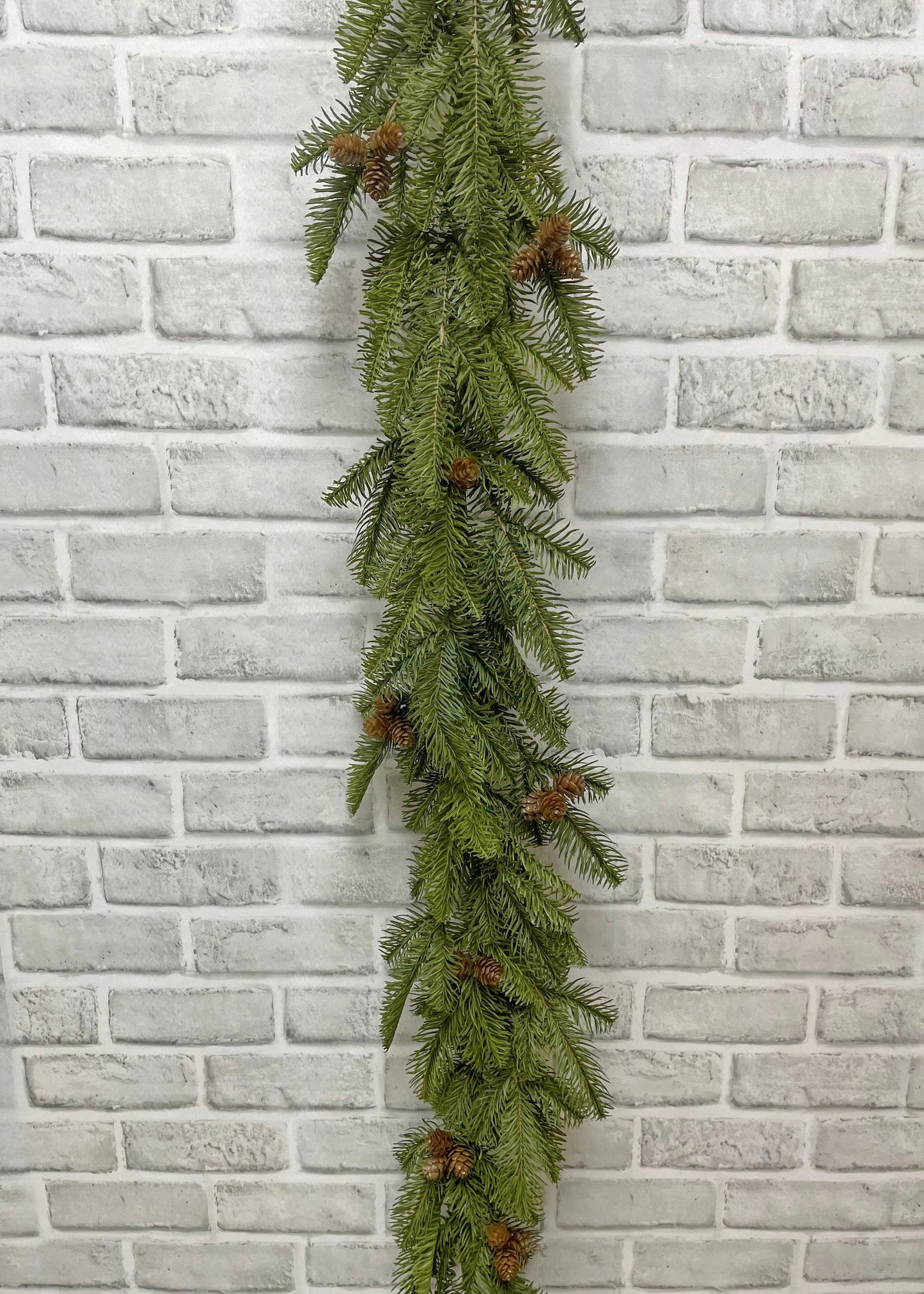 120" FRESH TOUCH BALSAM FIR GARLAND WITH NATURAL PINE CONES