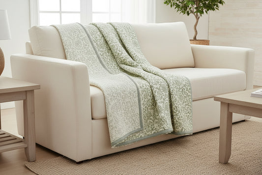Floral Throw - Green