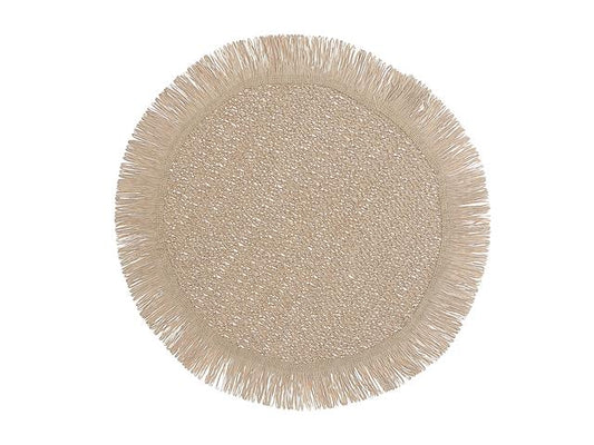 WOVEN ROUND PLACEMAT WITH FRINGES SET OF 4 15 X 15 X 0.08
