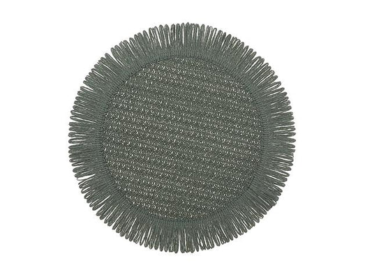 WOVEN ROUND PLACEMAT WITH FRINGES SET OF 4 15 X 15 X 0.08