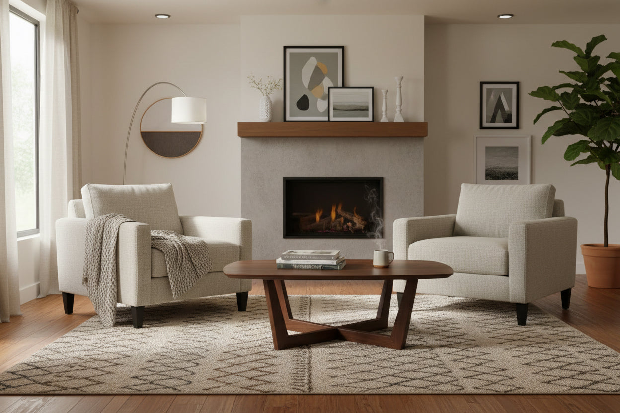 Edson Chair Simplex French Vanilla Expresso Leg Finish . Size 35"37"37"