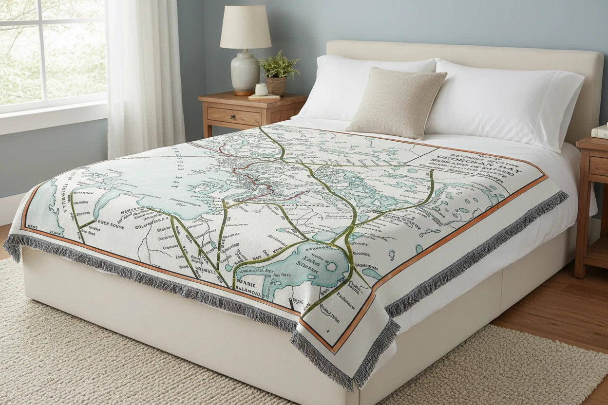 Georgian Bay Map Blanket 55"x60"