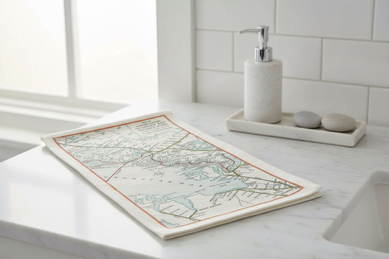 Georgian Bay Map Hand Towel