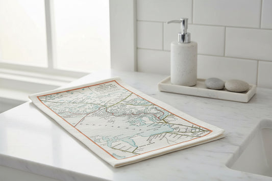 Georgian Bay Map Hand Towel