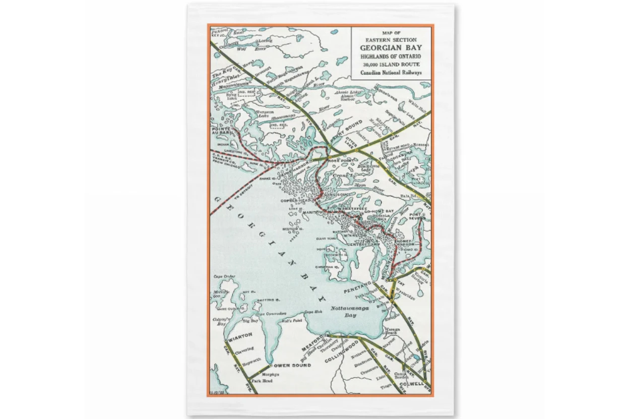 Georgian Bay Map Beach Towel