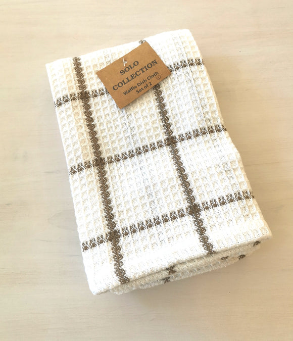 Beige and White Waffle Dish Cloth