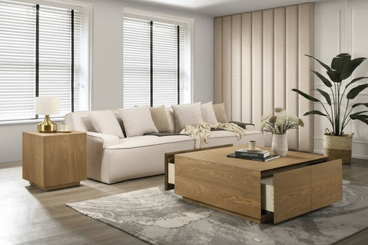 Porto End Table - Natural Oak 19x19