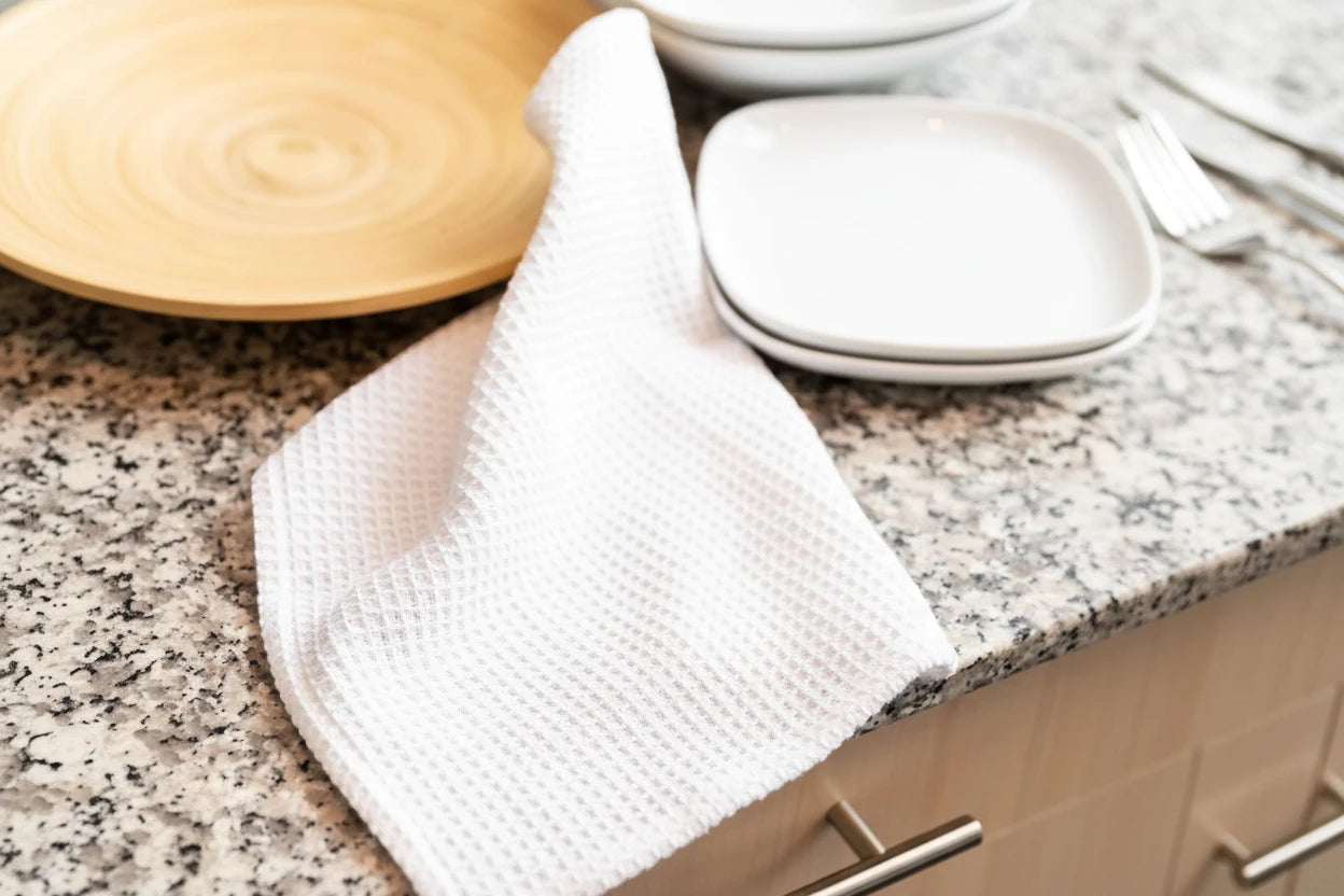 Waffle Dishcloth WHITE  Set of 2