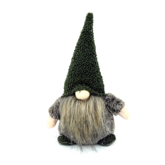 Plush Gnome Sitting - Dk Green/Brown