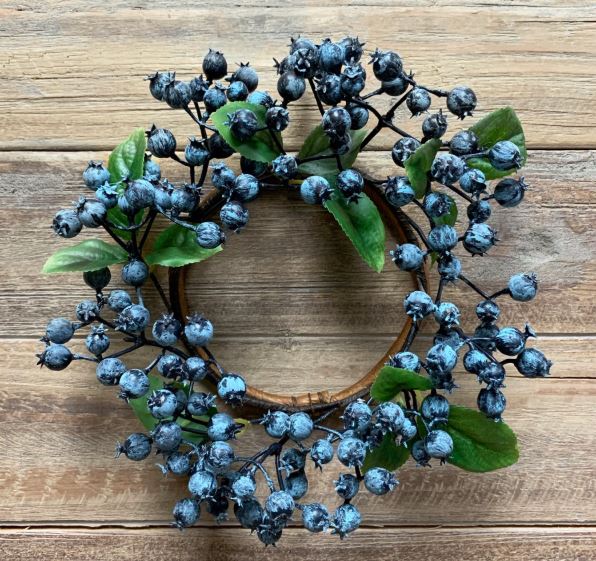 BLUEBERRY CANDLE RING 4.5" INSIDE DIM, 9" OUTSIDE DIM
