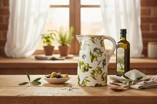 Ceramic Pitcher -Olive Branch