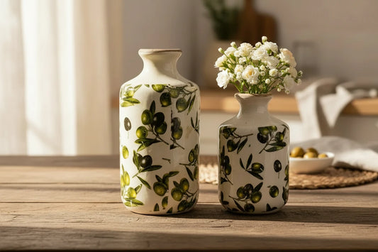 Ceramic Vase Olive Branch Design