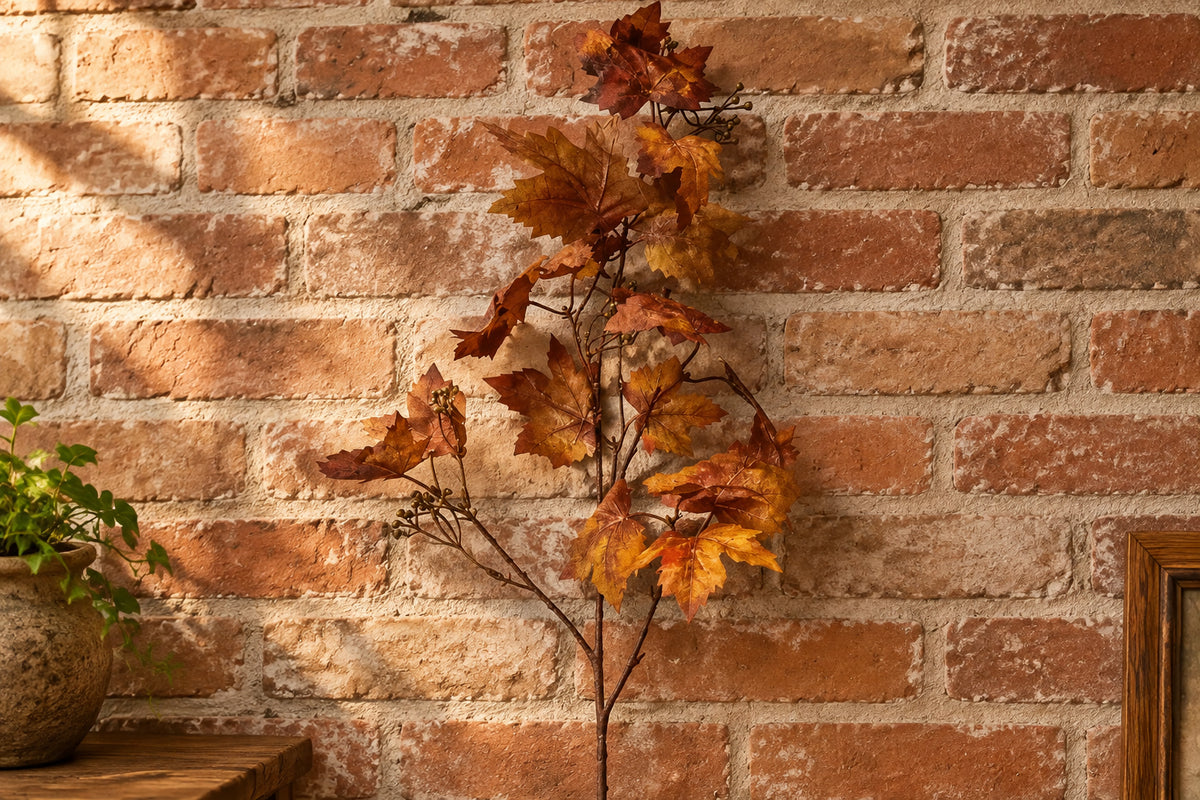 Grape Leaf 29″ Spray – Brown