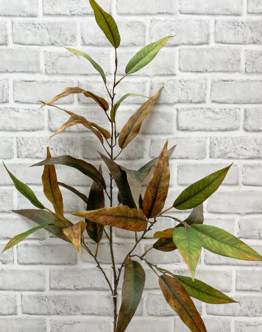 45" Green/Brown Willow Eucalyptus Leaf Spray
