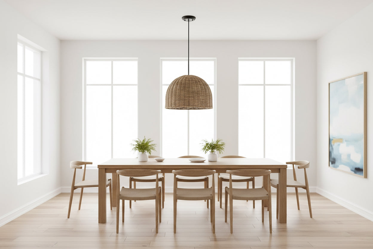 Large Rattan Pendant Light