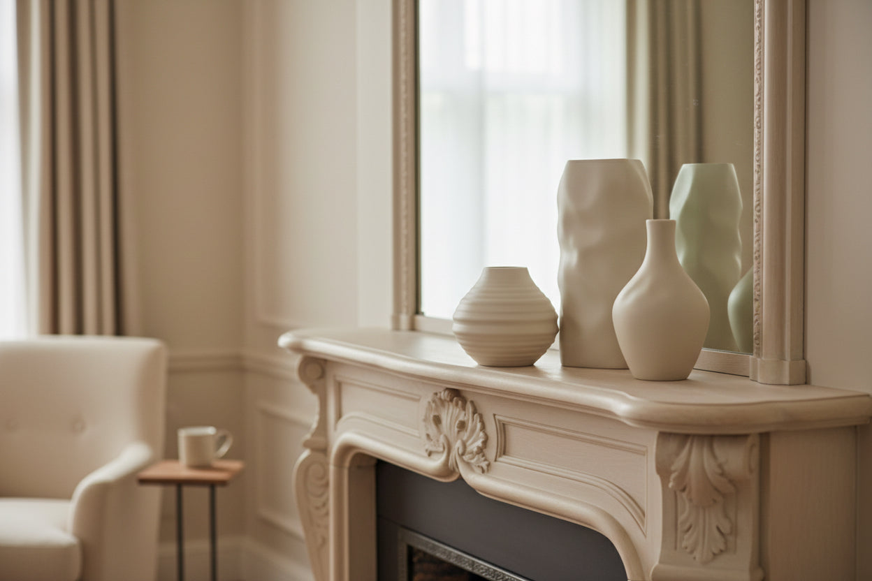 Hermione Vase Ceramic Glazed Semi-gloss beige finish