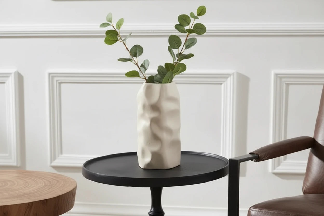 Hermione Vase Ceramic Glazed Semi-gloss beige finish