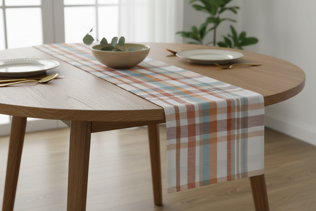 Cotton Table Runner - Plaid