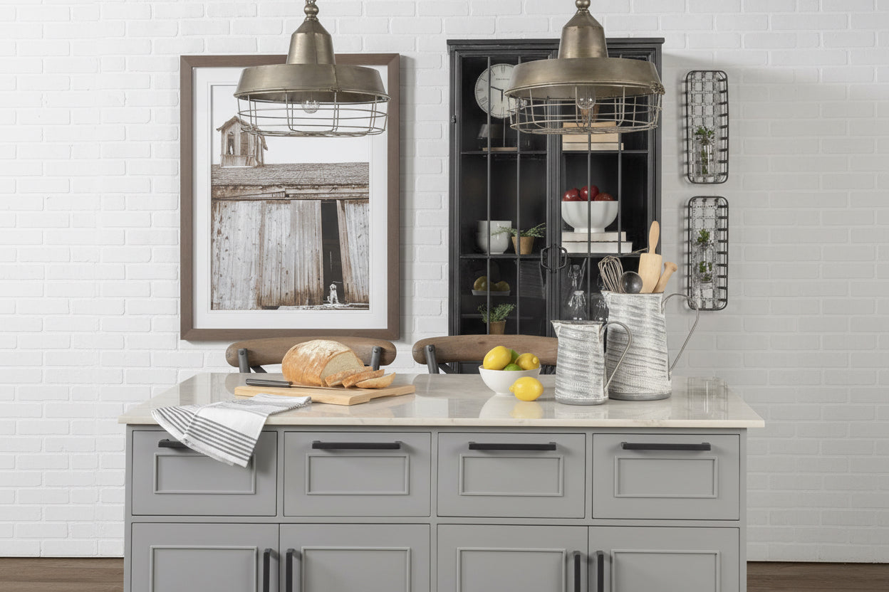 Serena Grey/White Textured Metal Jug -Large 11.2"