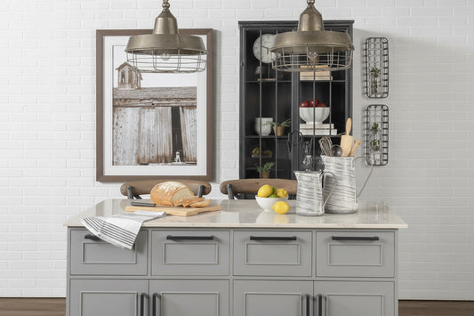 Serena Grey/White Textured Metal Jug -Large 11.2"