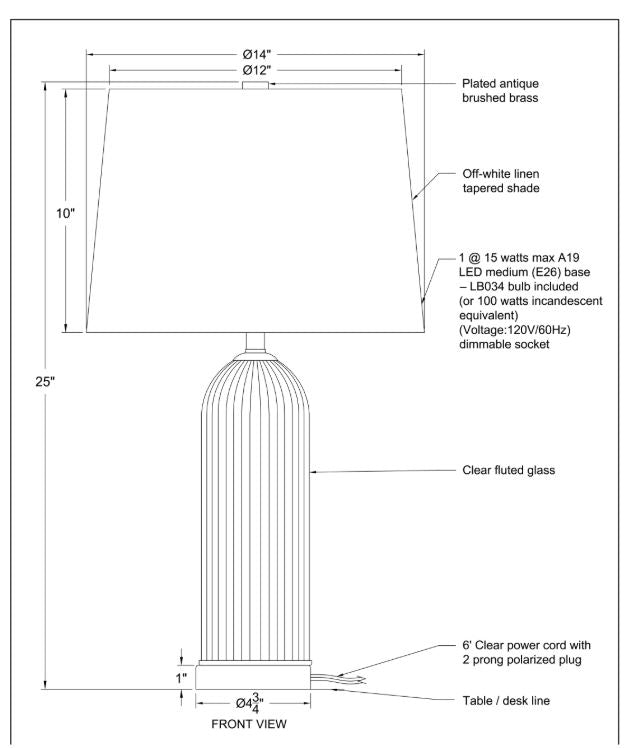 Ocala Lamp 14w x 25h
