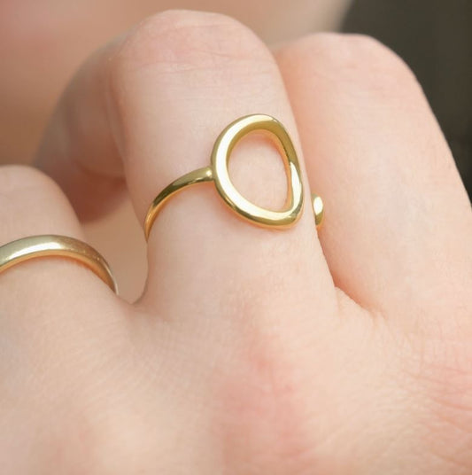 Open Circle Ring - Tarnish Free Adjustable Circle Ring