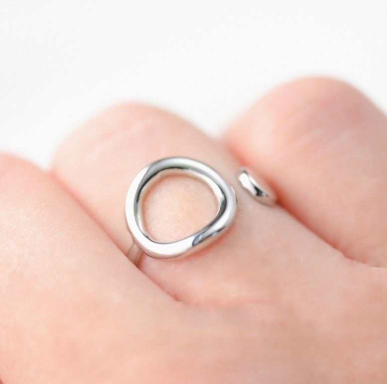 Open Circle Ring - Tarnish Free Adjustable Circle Ring