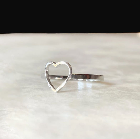 Open Heart Ring - Tarnish-Free Heart Ring