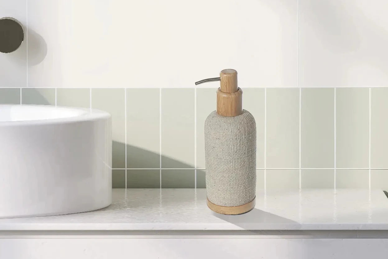 Polyresin  with Bamboo -Dispenser - Tray