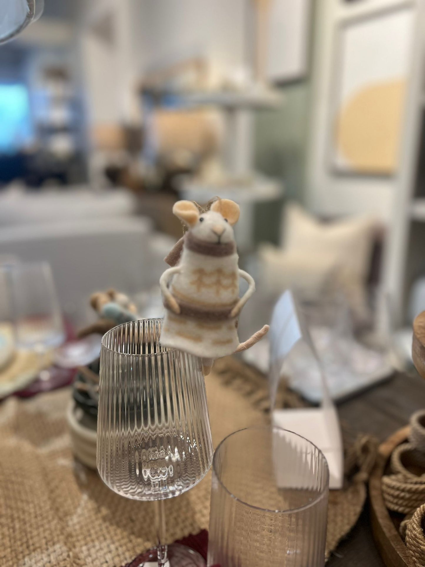 Mouse w/ Tan Sweater Ornament