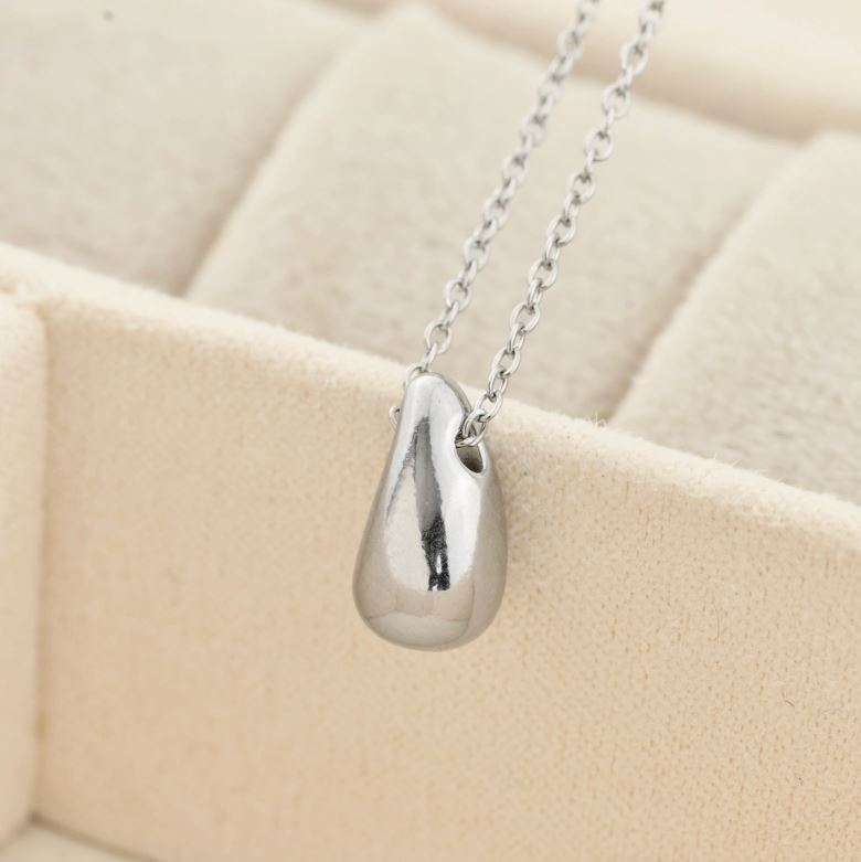 Tear Drop Pendant Necklace - Dainty Droplet Necklace