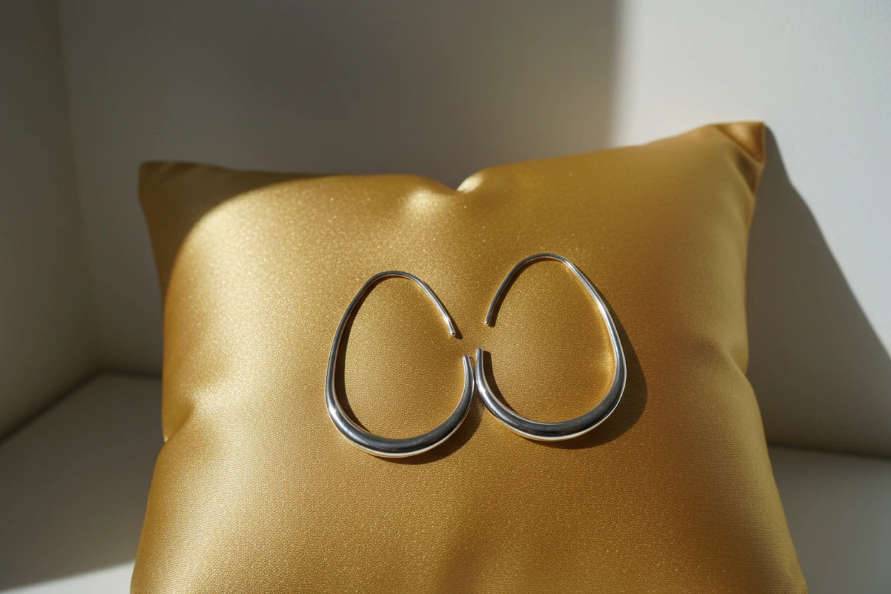Tear Drop Earrings - Stainless Steel Pear Hoop Earrings