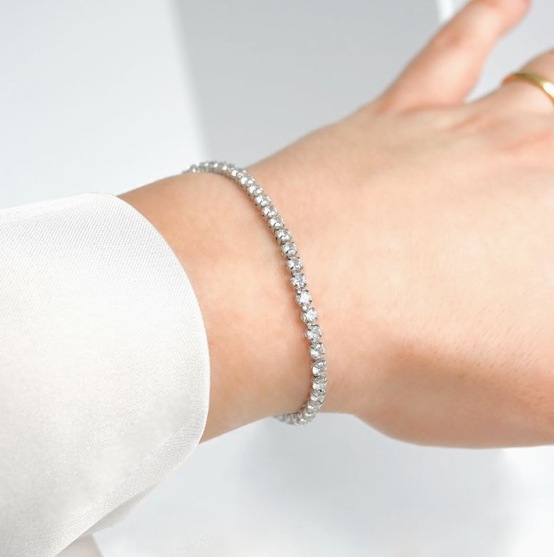 Tennis Chain Bracelet - Tarnish-Free Cz Diamond Bracelet