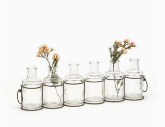 Black Wire with 6 Glass Jars